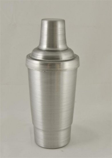 Cocktail Shaker, Silver.16oz.With top, strainer, and cap. - Click Image to Close