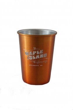 Aluminum Tumbler with Rolled Top, Orange. 12 oz.